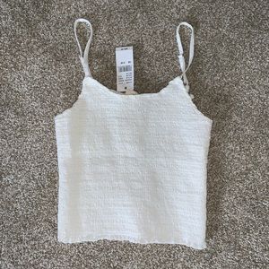 white crop stretchy cami